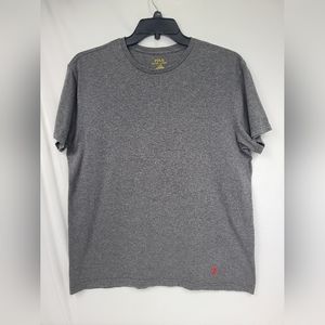 Polo Ralph Lauren 100% Cotton T-Shirt Gray with Red Pony Classic Fit Men Size L